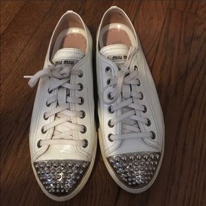 Miu miu metal cap toe sneakers